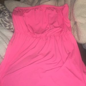 Light pink neon strapless sundress